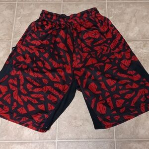 Jordan Red and Black Geometric Men's Shorts